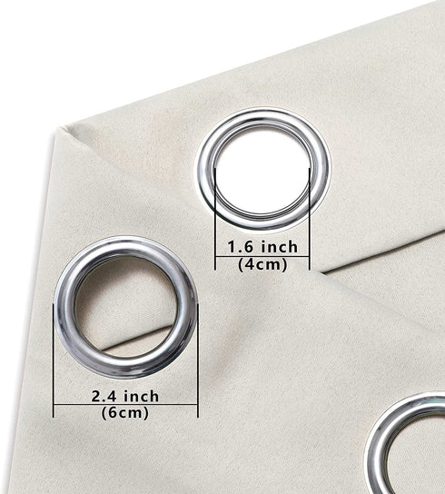 Farmhouse Home Decor Room Darkening Cream Beige Small Grommet Curtain Tiers for Kitchen Laundry Room Door 30 Inches Long Short Blackout Curtains Wide 34 by 30L Length Set 2 Panels