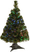 National Tree Company Pre-lit Artificial Christmas Tree | Includes Multi-Color Lights | Fiber Optic Ice Tree- 2 ft