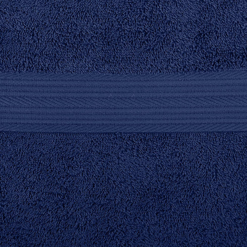 Amazon Basics 6-Piece Fade Resistant Bath, Hand and Washcloth Towel Set - Navy Blue