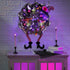 Lulu Home Halloween Wreath, 30 LED Purple Lighted Front Door Wreath with Witch Hat Leg Mesh Decor, Battery Operated Halloween Wired Ribbon Wreath Artificial Door Wreath Hanging Ornament, NOT PRELIT