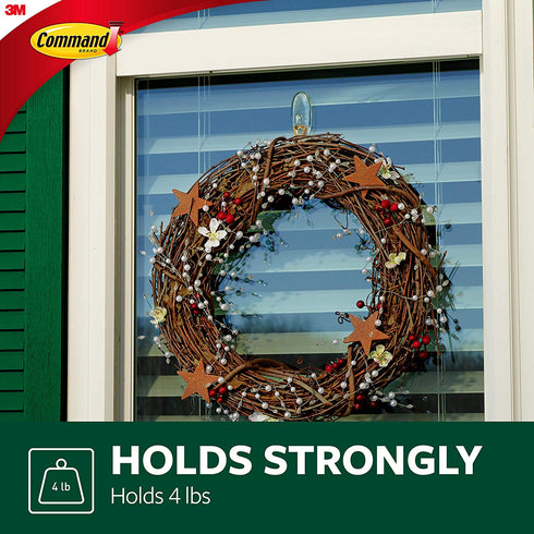Command Outdoor Large Window Hooks, Total 4 Hooks with 8 Command Strips, 4 Pack of 1 Hook, Decorate Damage-Free