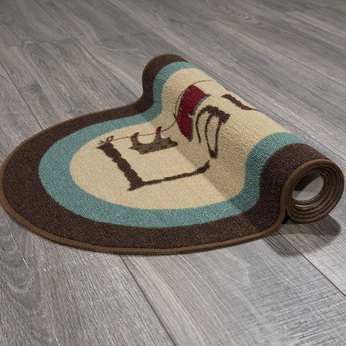 Ottomanson Text Laundry Collection, 20" X 59" Oval, Brown