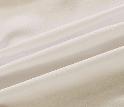 Sheets & Beyond Wrap Around Solid Microfiber Luxury Hotel Quality Fabric Bedroom Gathered Ruffled Bedding Bed Skirt 14 Inch Drop (Full, Beige)