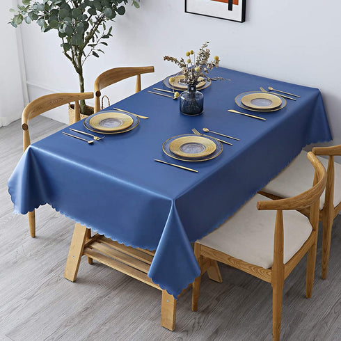 homing Heavy Duty Waterproof Vinyl Tablecloth 52 x 70 Inch Washable Table Clothes for Rectangle Tables, Thick Table Cover for Party, Holiday, Picnic, Outdoors, Royal Blue