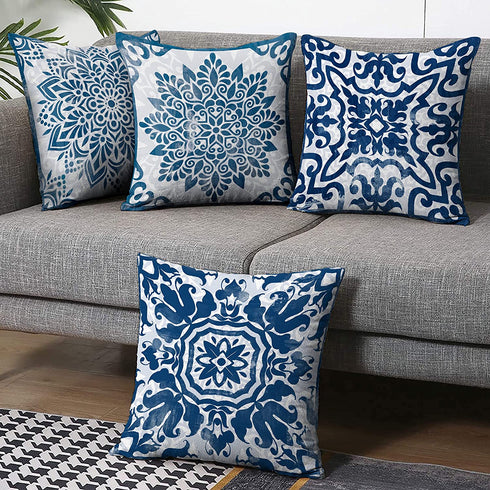 Throw Pillow Covers,Decorative Pillows,Pillow Covers 18x18,Couch Pillows,Throw Pillows,Blue Pillow Covers,Outdoor Pillows,Outdoor Pillow Covers,Bed Farmhouse Patio Sofa Pillows for Living Room Set 4