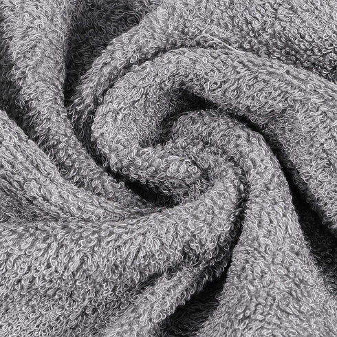 Qioo Washcloths Set 12 Pack,12"x12" Bamboo Baby Washcloths,Wash Cloths for Bathroom-Hotel-Spa-Kitchen Multi-Purpose Fingertip Towels & Face Cloths ?Grey?