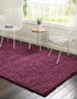 Unique Loom Solo Solid Shag Collection Area Modern Plush Rug Lush & Soft, 2 ft 2 x 3 ft 0, Eggplant Purple