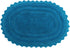 TreeWool, (Pack of 2) Bath Rugs with Crochet Border in Plush Cotton, Reversible - Oval (17" x 24"; Teal)