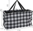 Household Essentials Krush Canvas Utility Tote | Reusable Grocery Bag | Black and White Plaid