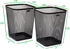 Mind Reader 2SQUAGA-BLK 2-Piece Garbage Waste Basket Recycling Bin Set, Square Metal Mesh, Black
