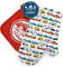 Camco Life is Better at The Campsite Heat Resistant Oven Mitt and Pot Holder Set Pattern Design, Excellent for RV Kitchens, Camping and More (53259),Multicolor Oven Mitt - Red Pot Holder