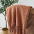 BOURINA Chenille Fluffy Throw Blanket with Decorative Fringe for Couch Cover Sofa Chair Blanket?50×60 Inches? Orange