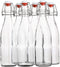 Flip Top Glass Bottle Swing Top Brewing Bottle with Stopper for Beverages, Oil, Vinegar, Kombucha, Beer, Water, Soda, Kefir Airtight Lid & Leak Proof Cap Clear (6)