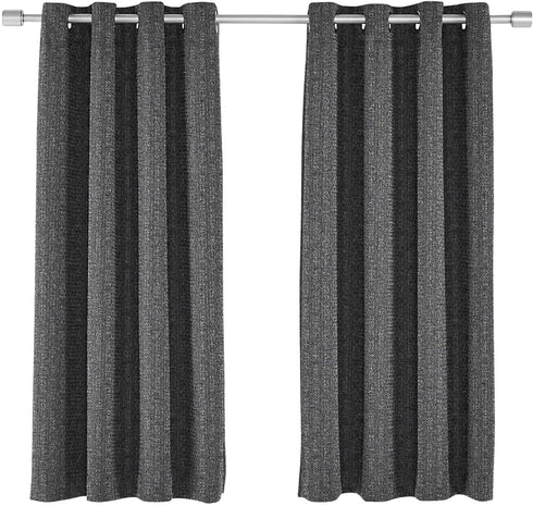 Amazon Basics 100% Blackout Basket Weave Window Panel with Grommets and Thermal Insulated, Noise Reducing Blackout Liner - 52" x 54", Graphite Grey
