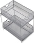 Mind Reader 2 Tier Metal Mesh Storage Baskets Organizer, Home, Office, Kitchen, Bathroom, Silver