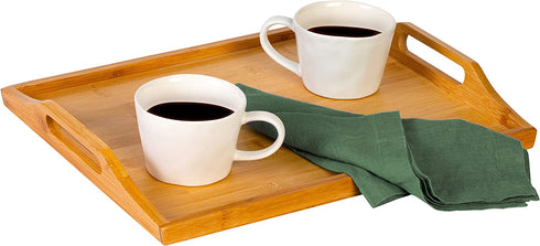 Rossie Home Large Natural Bamboo Serving Tray - Natural - Style No. 75507, 17x13