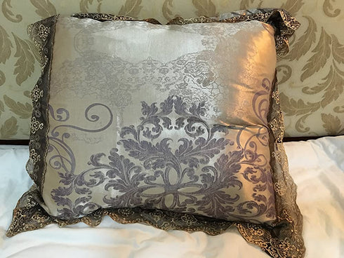European Pillow Shams Set of 2,Sateen Euro Home Decorative Throw Pillow Covers for Couch Sofa or Bed,24 x 24, No Filling,Super Soft Luxury Satin Pillowcases