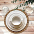 Rustic Farmhouse Burlap Round Placemats, Set of 4, Size in 15 Inches Diameter, Ruffle Trim Design (4)