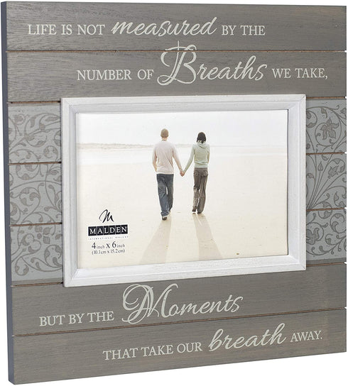 Malden International Designs Sun Washed Woods Moments Distressed Grey Picture Frame, 4x6, Gray