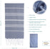 Cacala Turkish Beach Bath Towels Extra Large Blanket Peshtemal Highly Absorbent Quick and Easy Dry Soft and Comfortable for Shower, Spa, Pool, Gym and Yoga 100% Cotton Pure Series, 37" x 70"