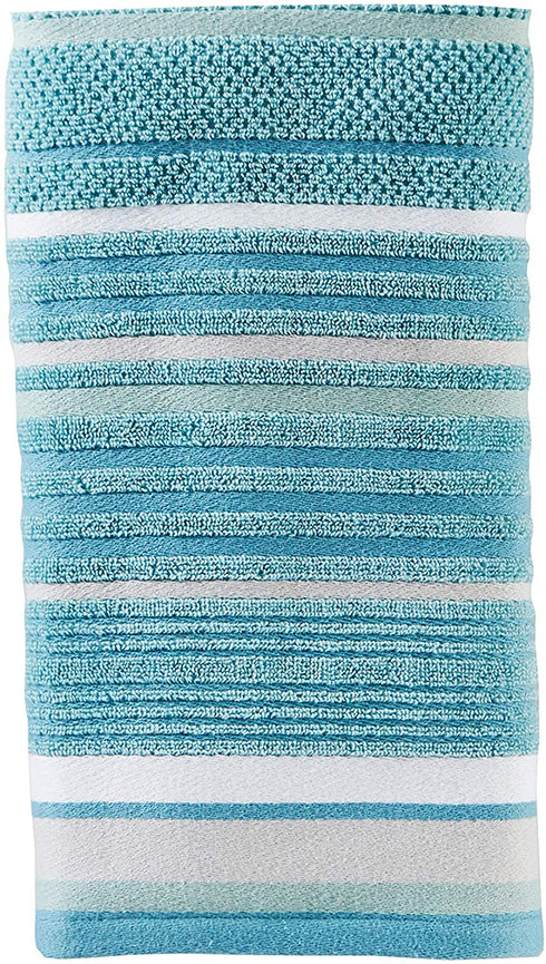 SKL Home by Saturday Knight Ltd. Seabrook Stripe 2-Piece Hand Towel Set, Teal 2 Count