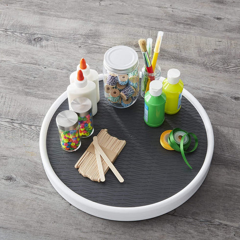 Copco Pro Non-Skid Pantry Cabinet Lazy Susan Turntable, 15-Inch, Charcoal