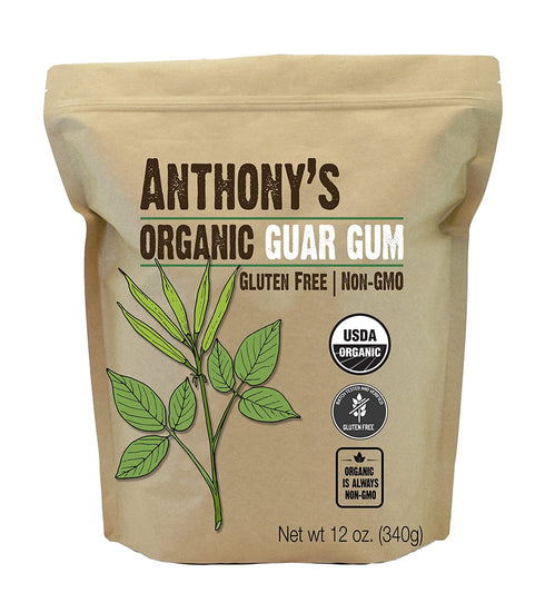 Anthony's Organic Guar Gum Powder, 12 oz, Gluten Free, Non GMO, Keto Friendly