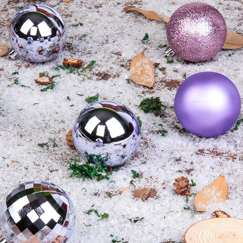 QinYing 4cm Light Purple 41pcs Shatterproof Christmas Tree Hanging Balls Christmas Balls Ornaments for Holiday Party Baubles Decoration Set with Hang Rope