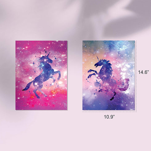 HK Studio Unicorn Posters - Self Adhesive, Easy Peel and Stick - Unicorn Wall Decor Poster for Girls Bedroom