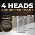 Jar Heads Canning Jars Wide Mouth - 4 Pack 32 oz Mason Jars - Wide Mouth Mason Jars - Large Mason Jar Glasses - Mason Jars 32 oz Wide Mouth - Quart Mason Jars - Wide Mouth Mason Jars 32 oz with Lids
