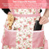 3 Pieces Kitchen Floral Aprons Soft Flower Aprons Women Chef Aprons Adjustable Cooking Aprons with Pockets for Kitchen Cooking Baking Gardening Household Cleaning Supplies, 3 Colors