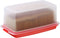 Bread Box -Dual Use Bread Holder/Airtight Plastic Food Storage Container for Dry or Fresh Foods -2 in 1 Bread Bin- Loaf Cake Keeper/Baked Goods -Keeps Bread Fresh- Red and Clear Cover - Signoraware (Red)