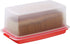 Bread Box -Dual Use Bread Holder/Airtight Plastic Food Storage Container for Dry or Fresh Foods -2 in 1 Bread Bin- Loaf Cake Keeper/Baked Goods -Keeps Bread Fresh- Red and Clear Cover - Signoraware (Red)