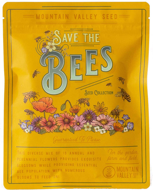 Package of 80,000 Wildflower Seeds - Save The Bees Wild Flower Seeds Collection - 19 Varieties of Pure Non-GMO Flower Seeds for Planting Including Milkweed, Poppy, and Lupine