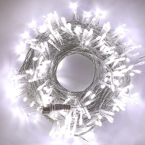 300 LED Christmas Lights, 108.6 Ft Xmas String Light 8 Modes Plug-in Waterproof Mini Lights for Indoor and Outdoor, Holiday Christmas Tree Wedding Party Bedroom Decorations (White )