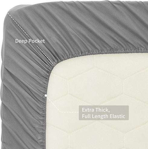 Love's cabin Twin Sheets Sets Grey, Luxury Brushed Microfiber 1800 TC Bed Sheets with 15 inch Deep Pockets, Wrinkle & Fade Resistant 3 Piece Hotel Sheets (1 Flat Sheet,1 Fitted Sheet,1 Pillow case)