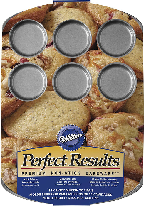 Wilton Muffin Top Pan Perfect Results Premium Non-Stick Bakeware, 12-Cup, Steel