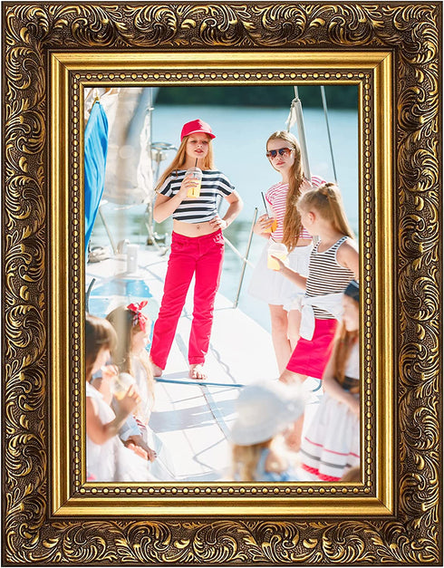 Certificate Frames Ornate Swept Antique Style French Baroque Style Picture /Photo /Poster Frame With A High Clarity Styrene Shatterproof Perspex Sheet (21.6 x 27.9cm) 8.5" x 11" Gold