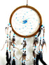 Dream Catcher Dreamcatcher - Brown Suede with Turquoise Details - Handmade, Large Size - 28" Long x 9" Diameter - OMA Brand