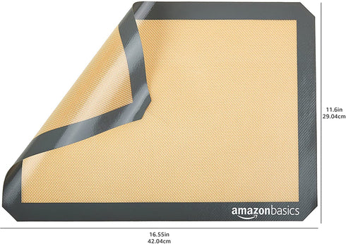Amazon Basics Silicone, Non-Stick, Food Safe Baking Mat - Pack of 4