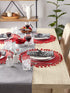 DII Woven Placemat Collection Round, 14.75" Diameter, Hot Red Tassel, 6 Piece