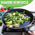 GreenLife Soft Grip Diamond Healthy Ceramic Nonstick 11" Griddle Pan, PFAS-Free, Dishwasher Safe, Black