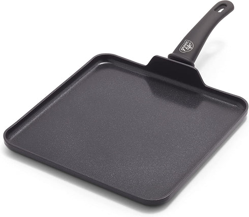 GreenLife Soft Grip Diamond Healthy Ceramic Nonstick 11" Griddle Pan, PFAS-Free, Dishwasher Safe, Black