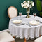 Monibana Plaid Farmhouse Gray Round Tablecloth 48 Inch Cotton Linen Heavy Weight Checkered Table Covers Cloths for Dining Room Kitchen Tabletop Decoration