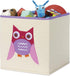 Whitmor Kids Canvas Collapsible Cube-10 x 10 x 10 inches, Pink, Owl Collection