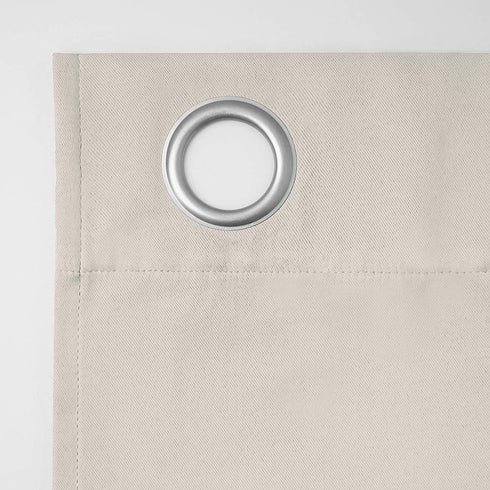 Sun Zero Soho Blackout Energy Efficient Grommet Curtain Single Panel, 54" x 63", Pearl Off-white