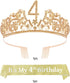 4th Birthday Gifts for Girl, 4th Birthday Tiara and Sash, 4th Birthday Decorations for Girl, 4th Birthday Crown and Sash for Girl, Birthday Crowns for Girl 4, Birthday Gifts for 4-Year-old Girl
