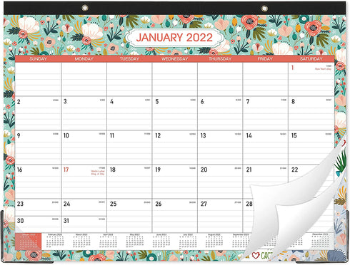 2022 Calendar - 2022 Desk Calendar, January 2022 - December 2022, 22" x 17", Desk / Wall Monthly Calendar, Desk Calendar 2022, Large Ruled Blocks with Julian Date for Planning and Organizing
