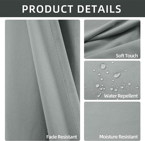CHHKON Outdoor Velvet Curtains for Patio Clearance Waterproof Pergola Curtain Indoor Drapes Blackout Curtains 108 Inch Long Privacy Screens and Panels with Grommet