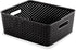 BINO Woven Plastic Storage Basket, Large (Black)